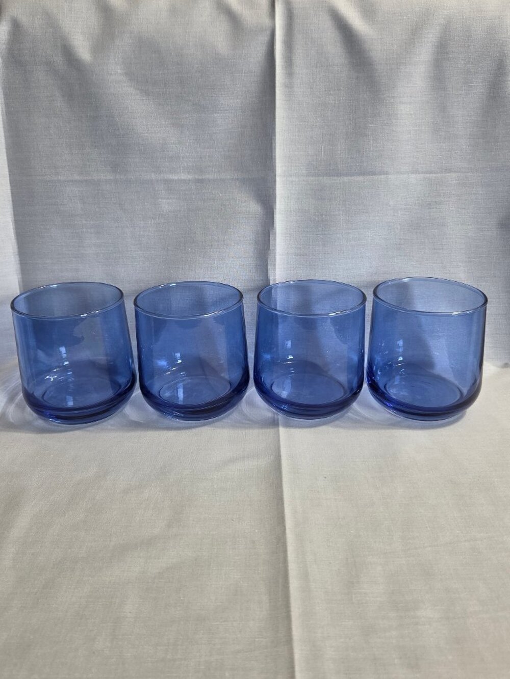 Set 4 Royal Norfolk BLUE Double Old Fashioned Glasses Goblets Tumblers Cocktail